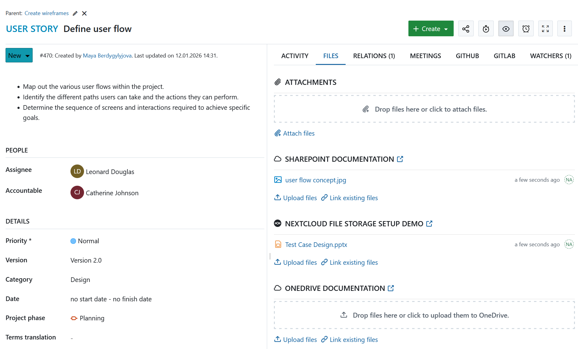 Integrações Nextcloud e OneDrive/SharePoint do OpenProject