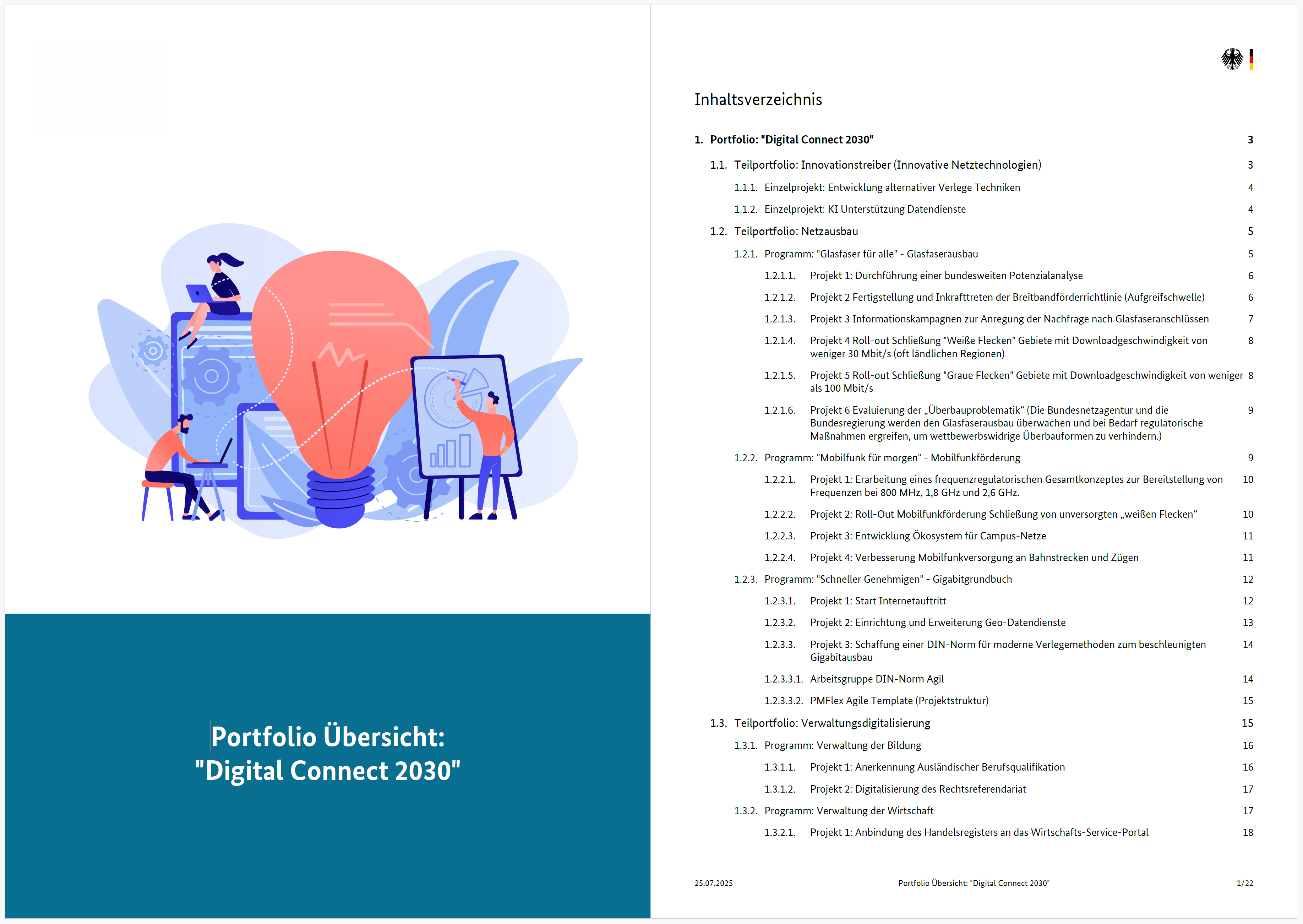 PDF export portfolio status report