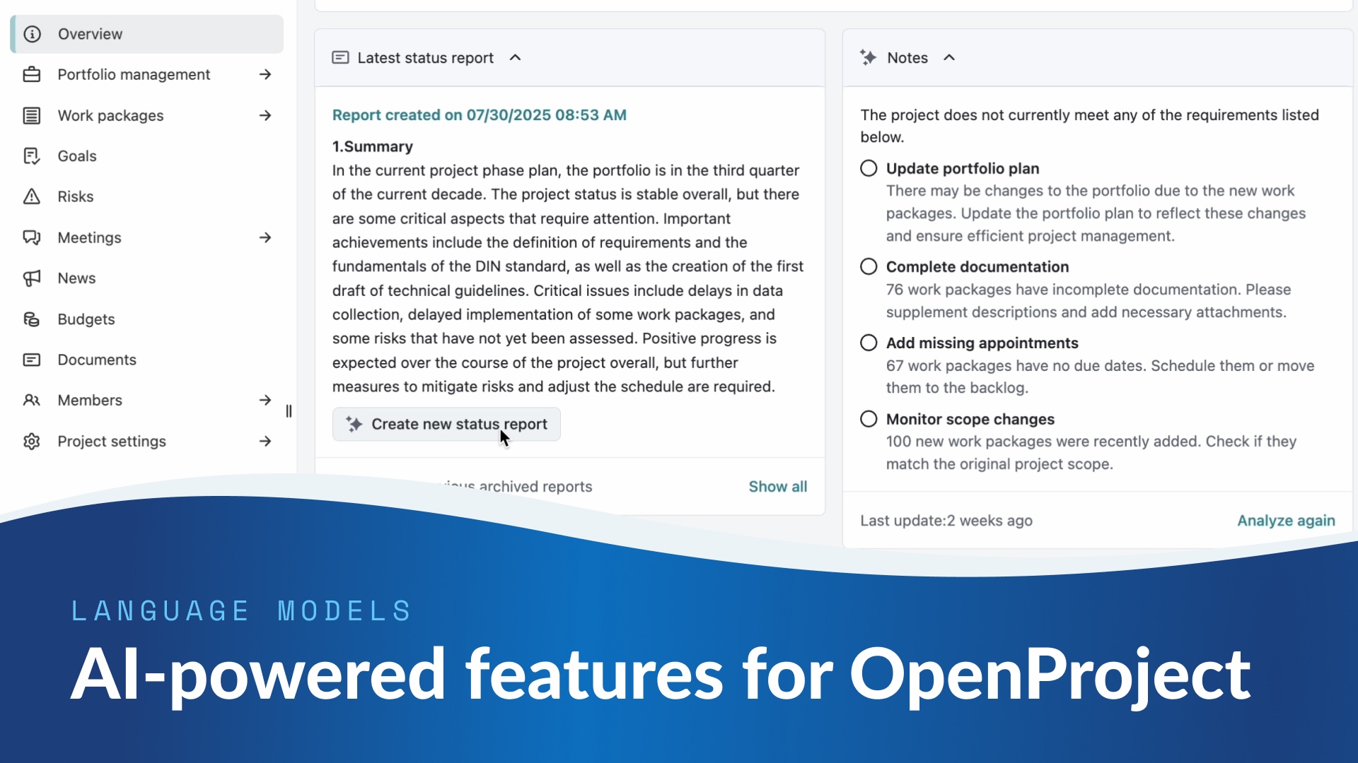 AI-powered project and portfolio management with OpenProject