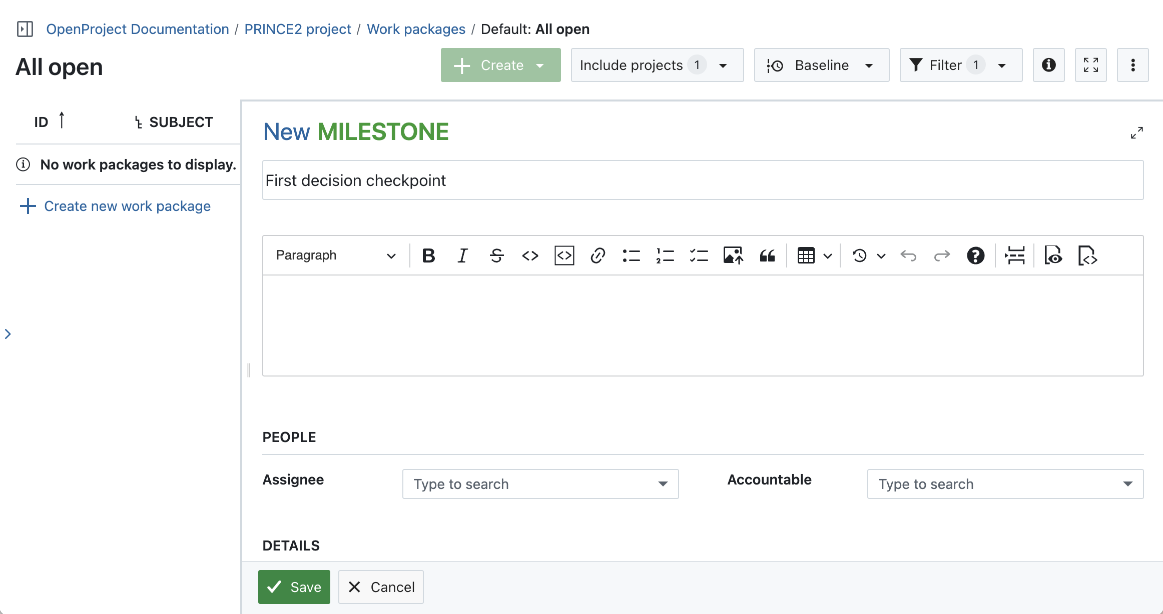 Siga el proceso PRINCE2 con OpenProject: Dirija un proyecto creando puntos de control de decisión (Hitos)
