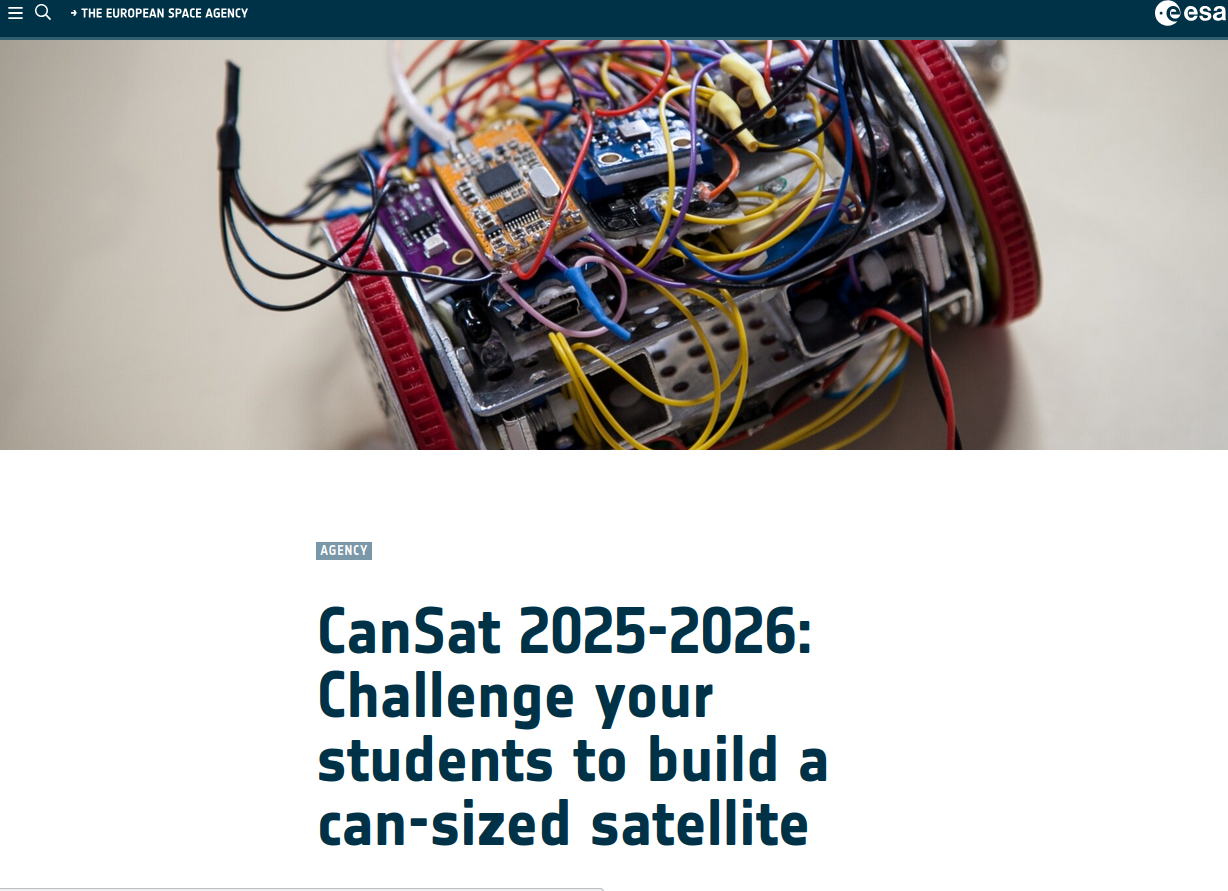 Screenshot aus einem Artikel: CanSat 2025-2026: Fordern Sie Ihre Studierenden heraus, einen Satelliten in Dosengröße zu bauen