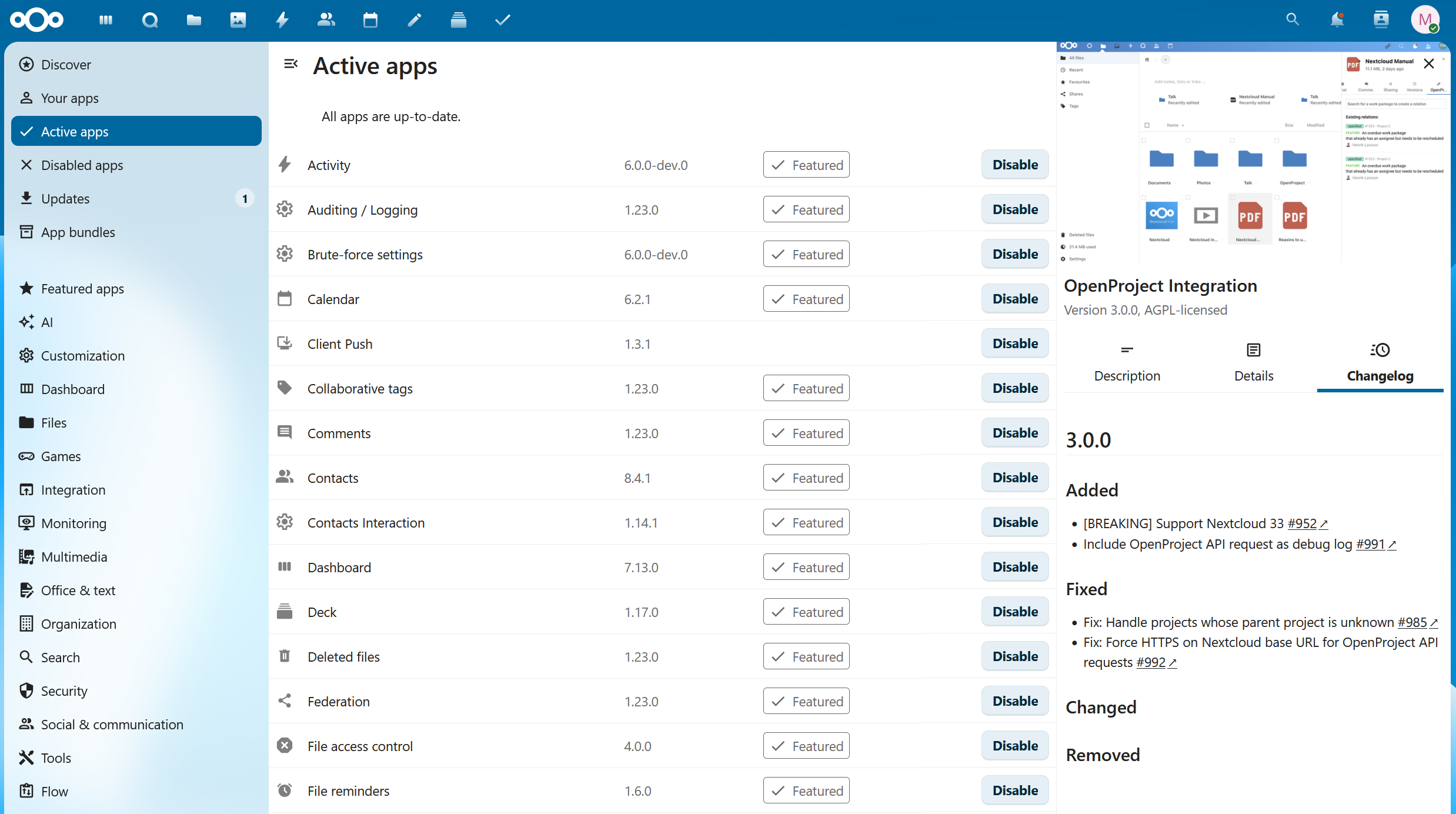 OpenProject Integrations-App für Nextcloud in Version 3.0.0 veröffentlicht