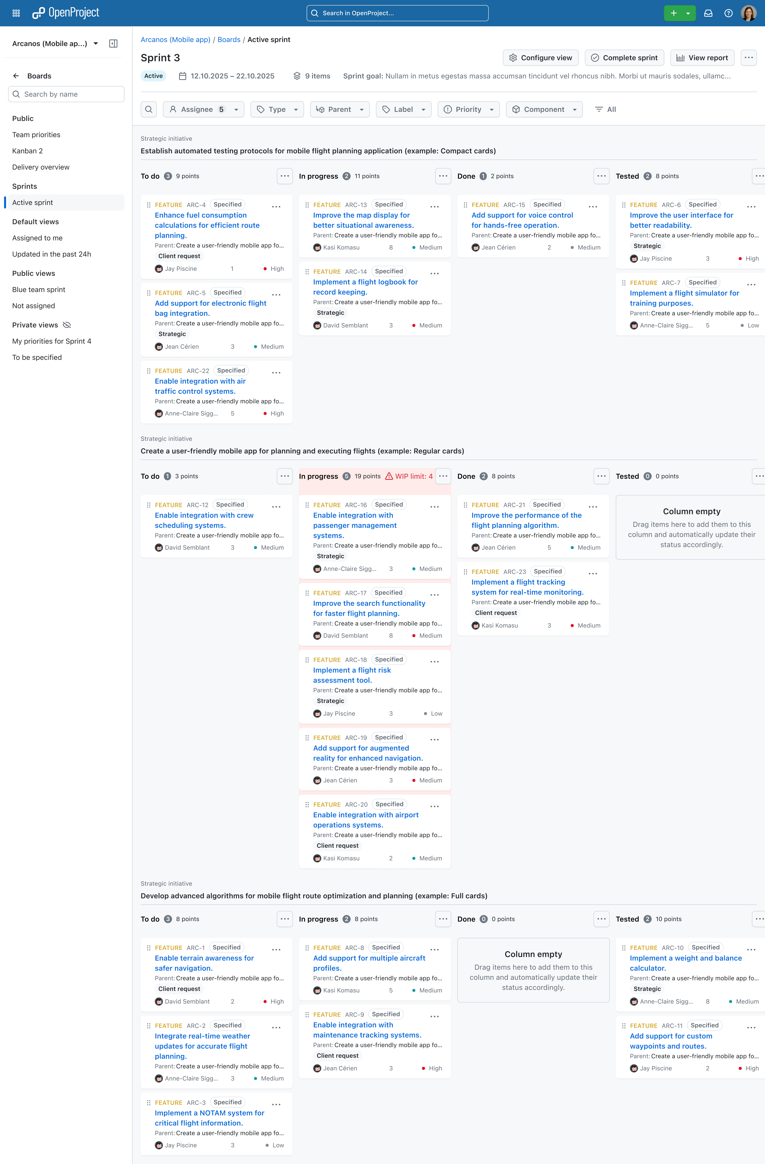 Preview: Active in OpenProject with work in progress limits