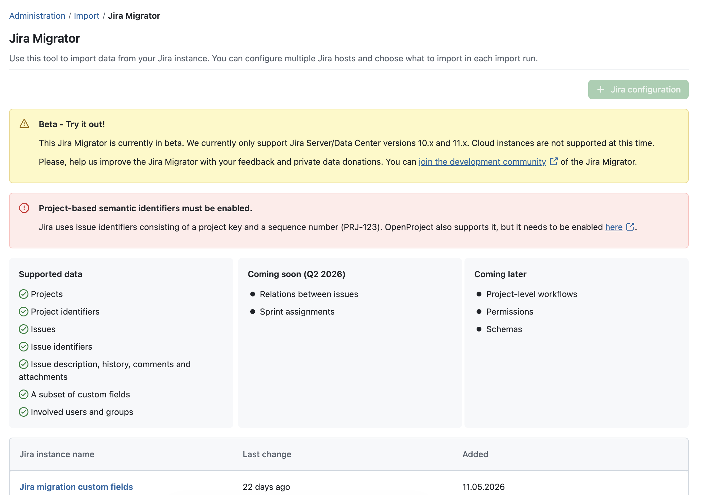 OpenProject Jira Migrator in version 17.5