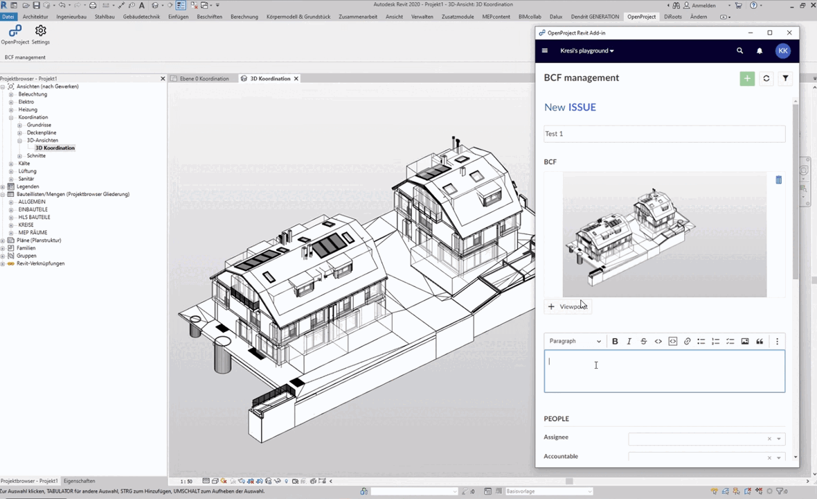 OpenProject BIM - Add Viewpoint