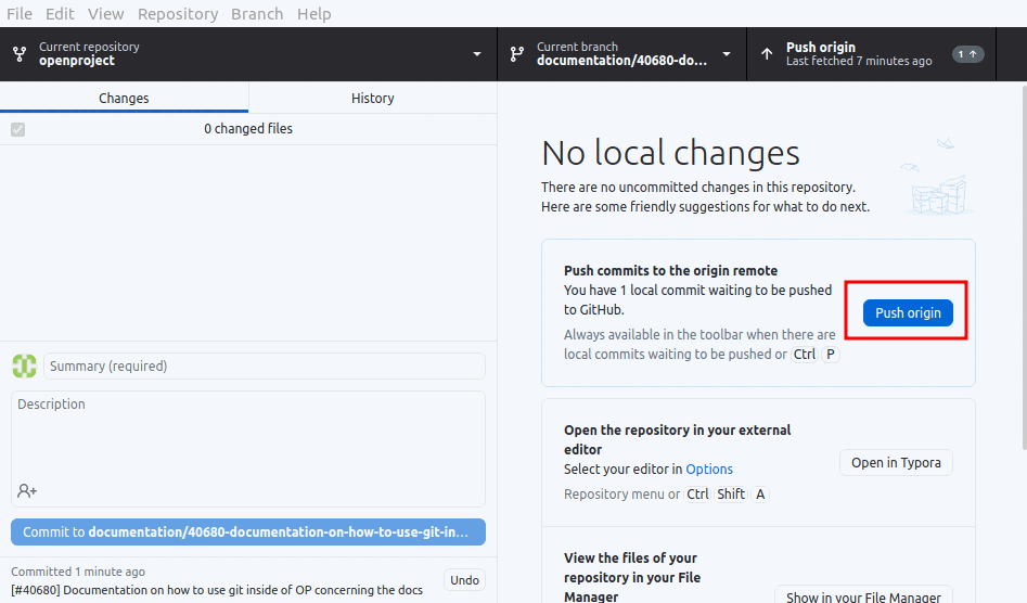 push origin in github desktop