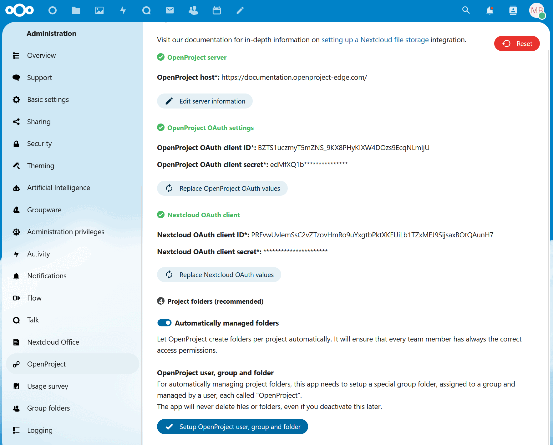 Nextcloud Automatically managed folders setup