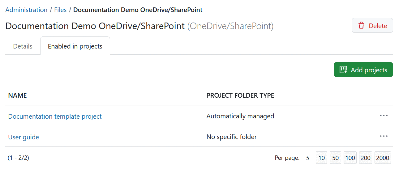 Add OneDrive file storage to projects in OpenProject administration