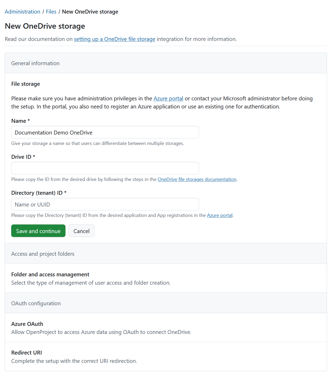 Setting up a new OneDrive