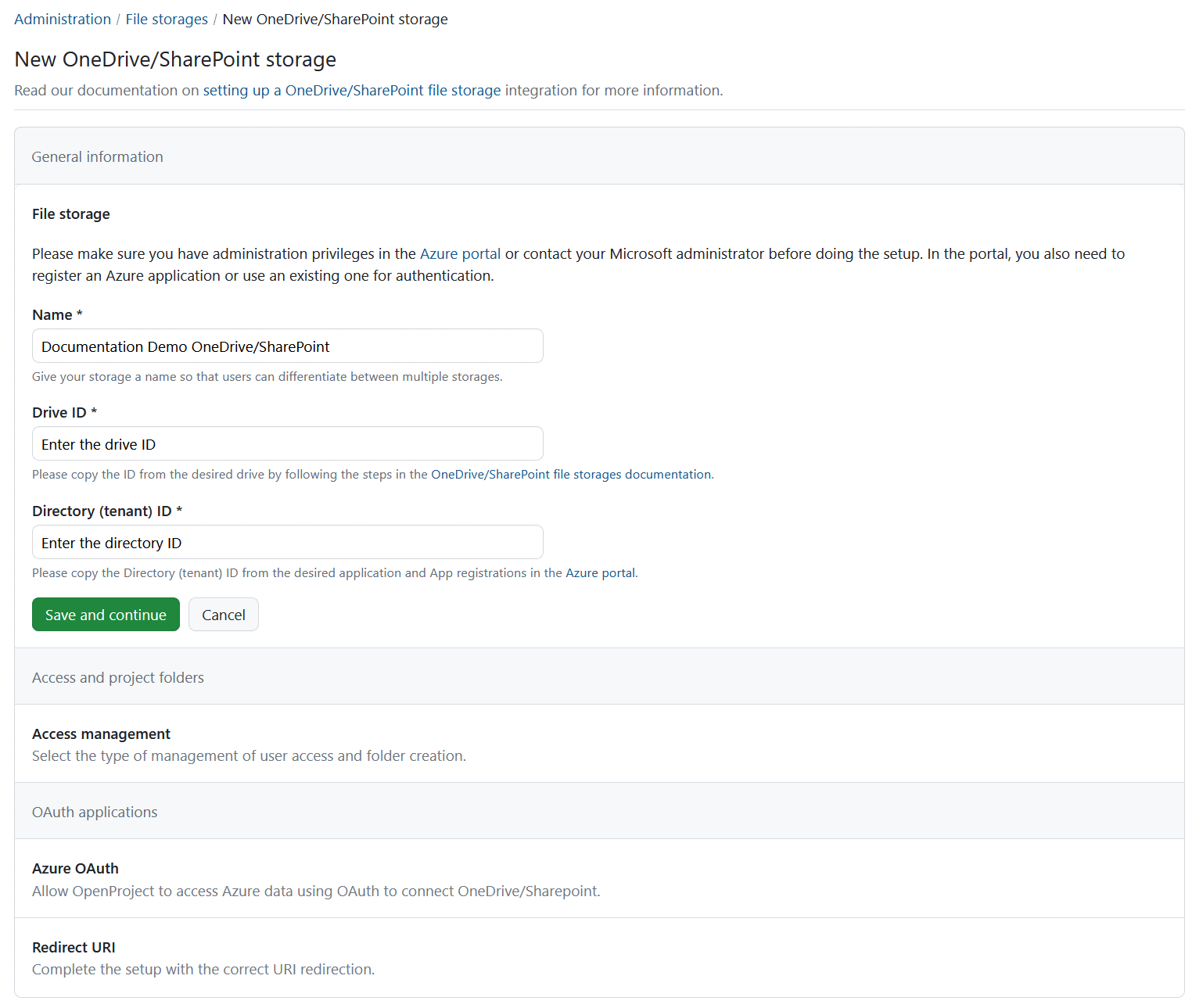 Setting up a new OneDrive
