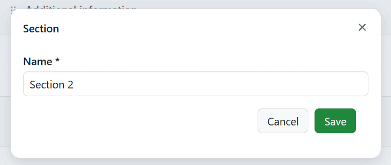 Name a new project attribute section in OpenProject administration