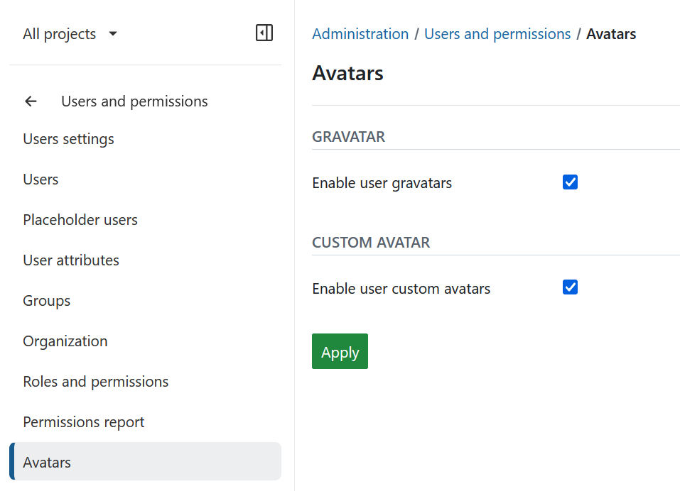 OpenProject avatars