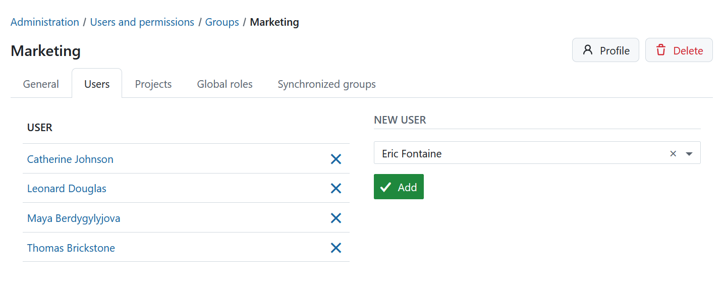 Add new members to a group in OpenProject administration