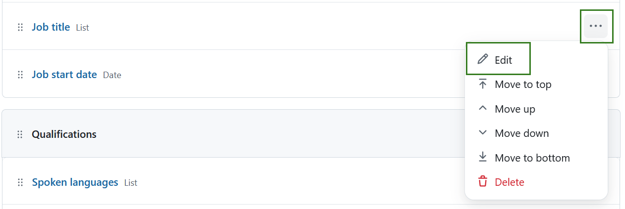 Dialog for editing a user attribute