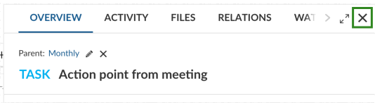 Bouton de fermeture de l’écran partagé
