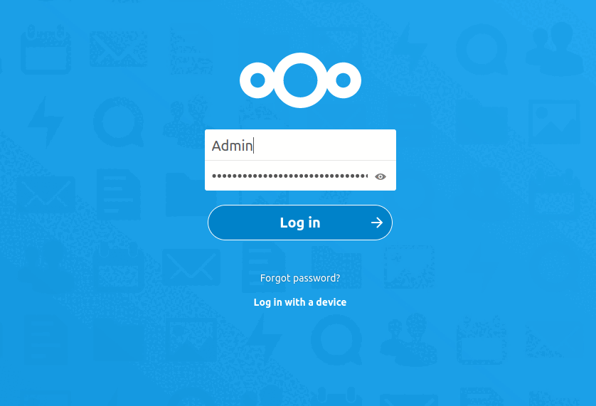 Iniciar sessão no Nextcloud passo 3
