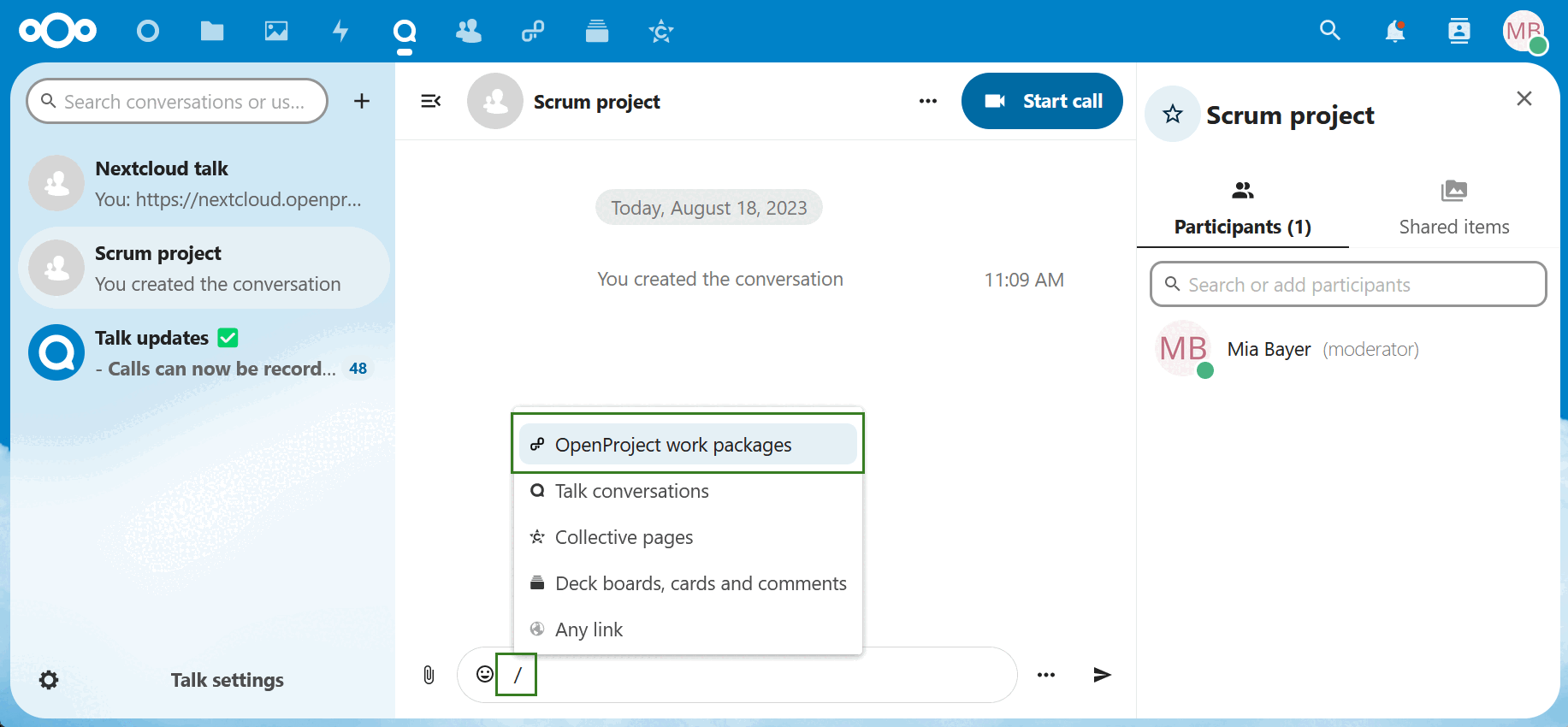 ativar o seletor inteligente no nextcloud