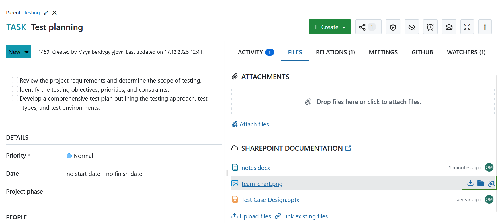 Unlink a linked Sharepoint file from an OpenProject work package