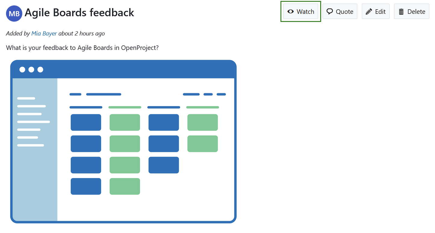 Surveiller un message de forum dans OpenProject