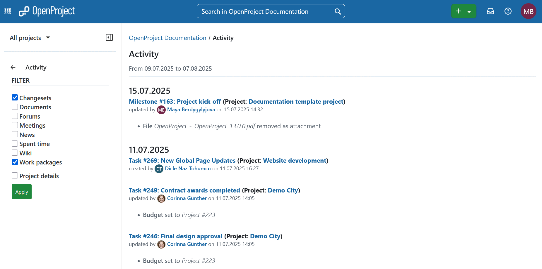 Le module Activité global
