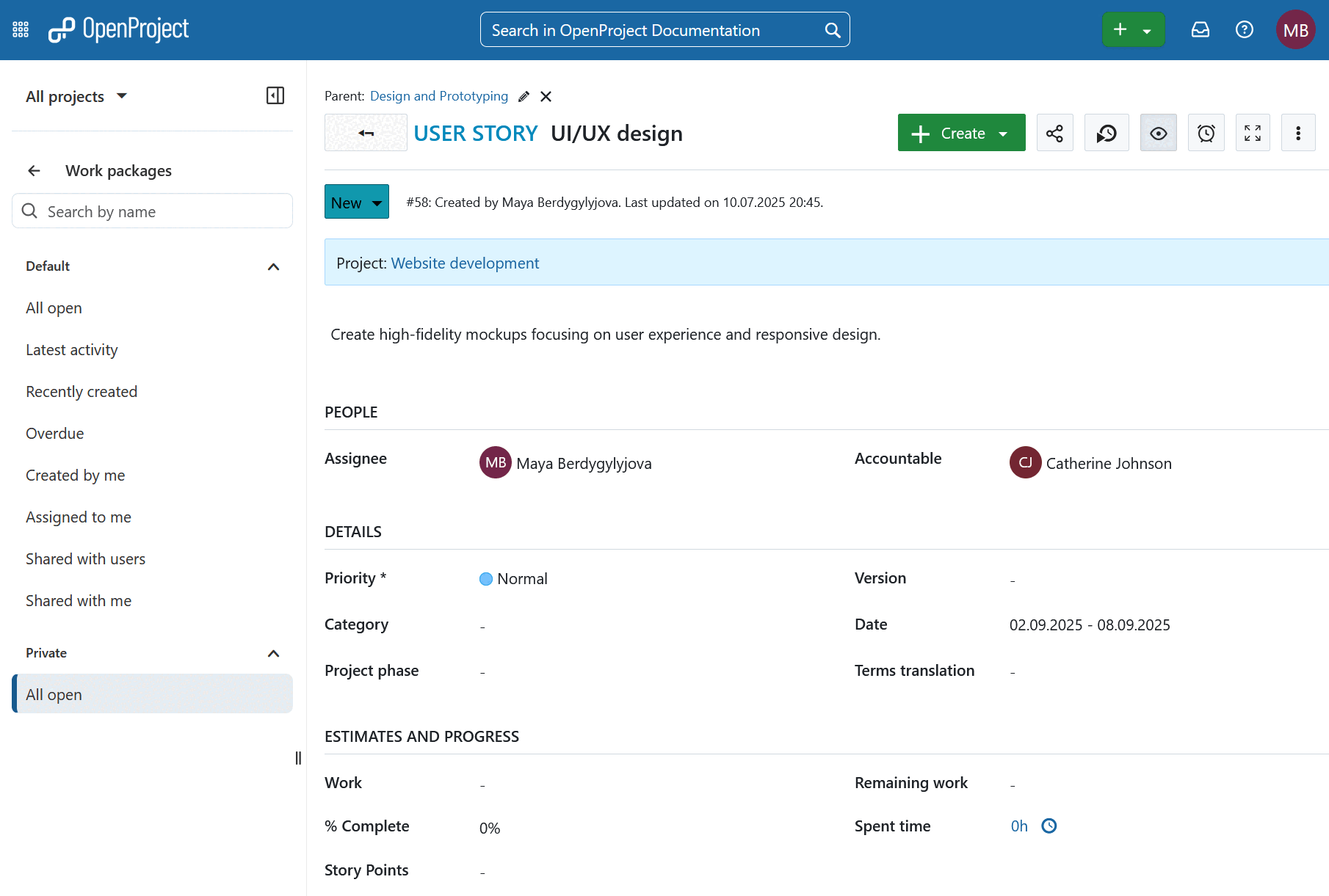 Le projet contenant le lot de travaux actuel est surligné lors de son ouverture depuis l’extérieur du projet