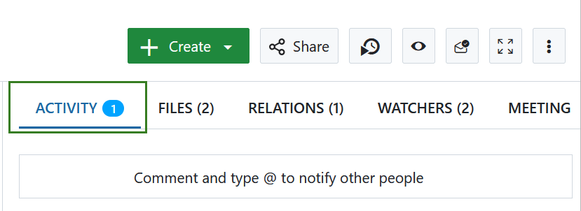 Notifications dans l’onglet d’activité du lot de travaux dans OpenProject