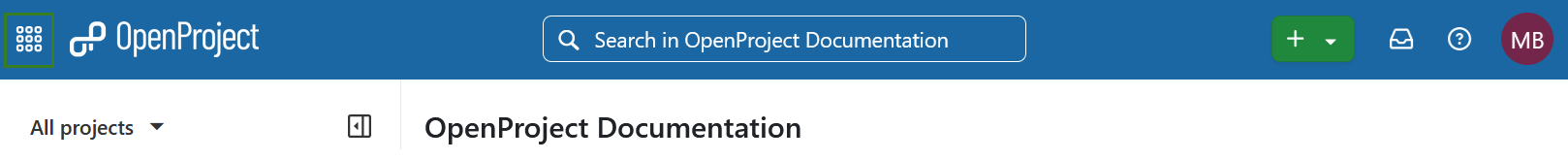 módulos de la barra de navegación