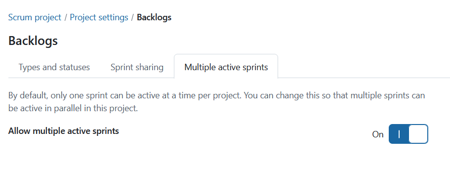 Activate multiple active sprints under project settings in OpenProject