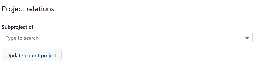 Projektbeziehungen Abschnitt unter Projekteinstellungen in OpenProject