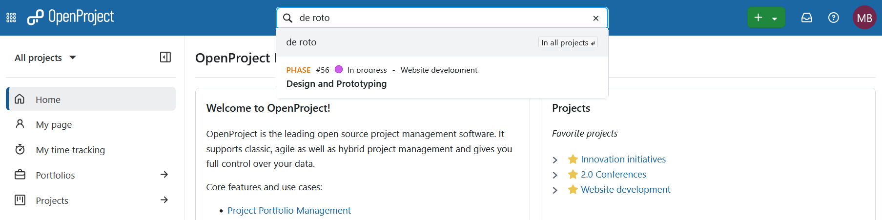 Multi term text search for work package search in OpenProject