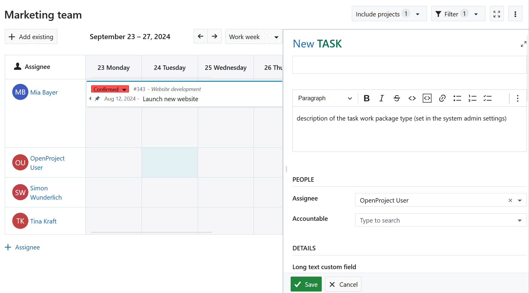 Um exemplo da vista de ecrã dividido do novo pacote de trabalho