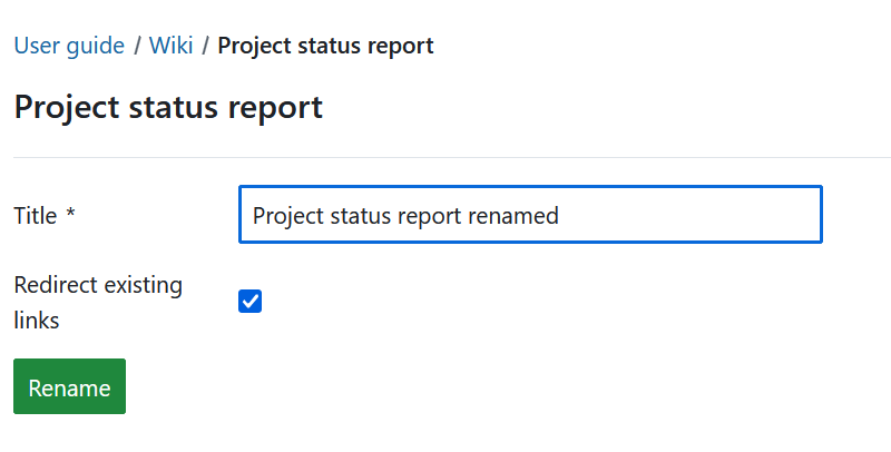 Rename wiki page dialog