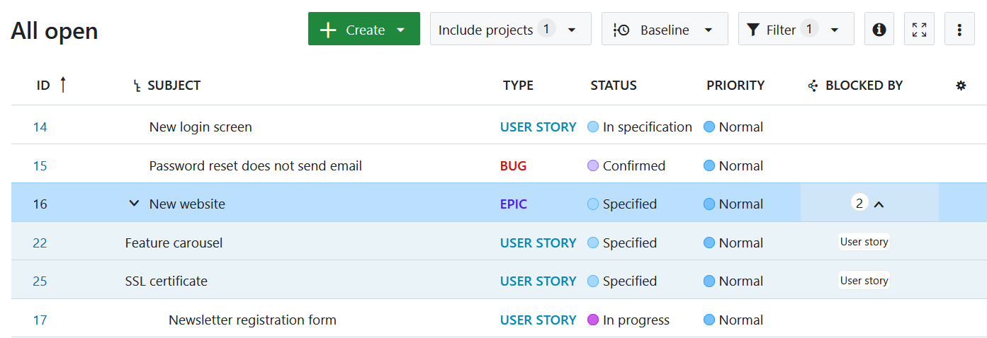 Coluna de relações